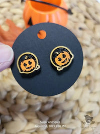 Spooky Pumpkin Halloween Stud Earrings - Premium  from Sugar and Spice Invitations - Just $6! Shop now at Sugar and Spice Paper