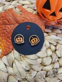 Spooky Pumpkin Halloween Stud Earrings - Premium  from Sugar and Spice Invitations - Just $6! Shop now at Sugar and Spice Paper