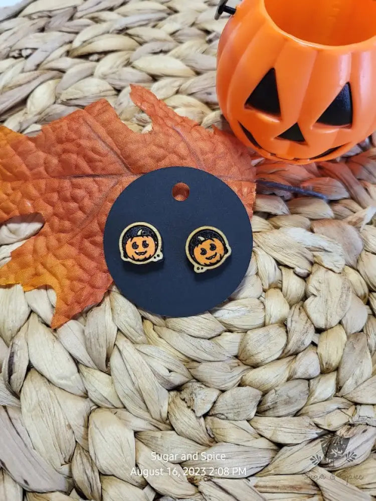 Spooky Pumpkin Halloween Stud Earrings - Premium  from Sugar and Spice Invitations - Just $6! Shop now at Sugar and Spice Paper