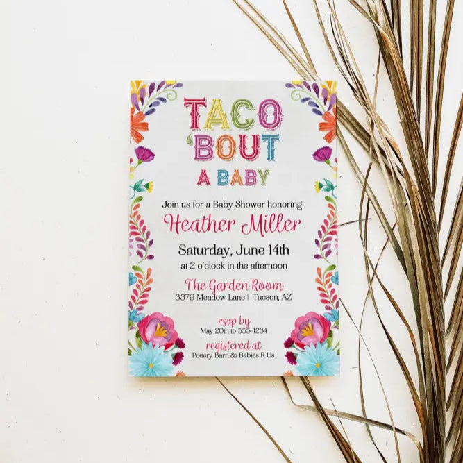 Taco About Baby Shower Invitation - Premium  from Sugar and Spice Invitations - Just $1.95! Shop now at Sugar and Spice Paper