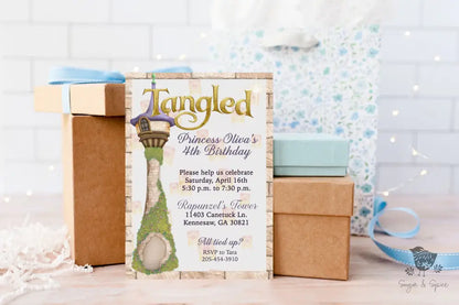 Tangled Rapunzel Princess Birthday Invitation - Premium Digital File from Sugar and Spice Invitations - Just $1.95! Shop now at Sugar and Spice Paper