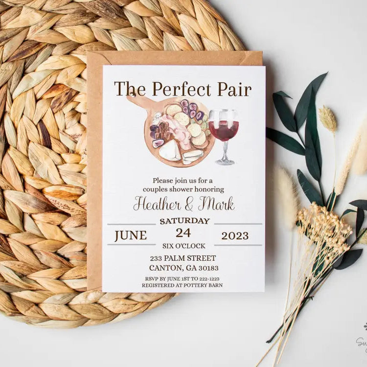 The Perfect Pair Wine Couples Bridal Shower Invitation - Premium  from Sugar and Spice Invitations - Just $1.95! Shop now at Sugar and Spice Paper