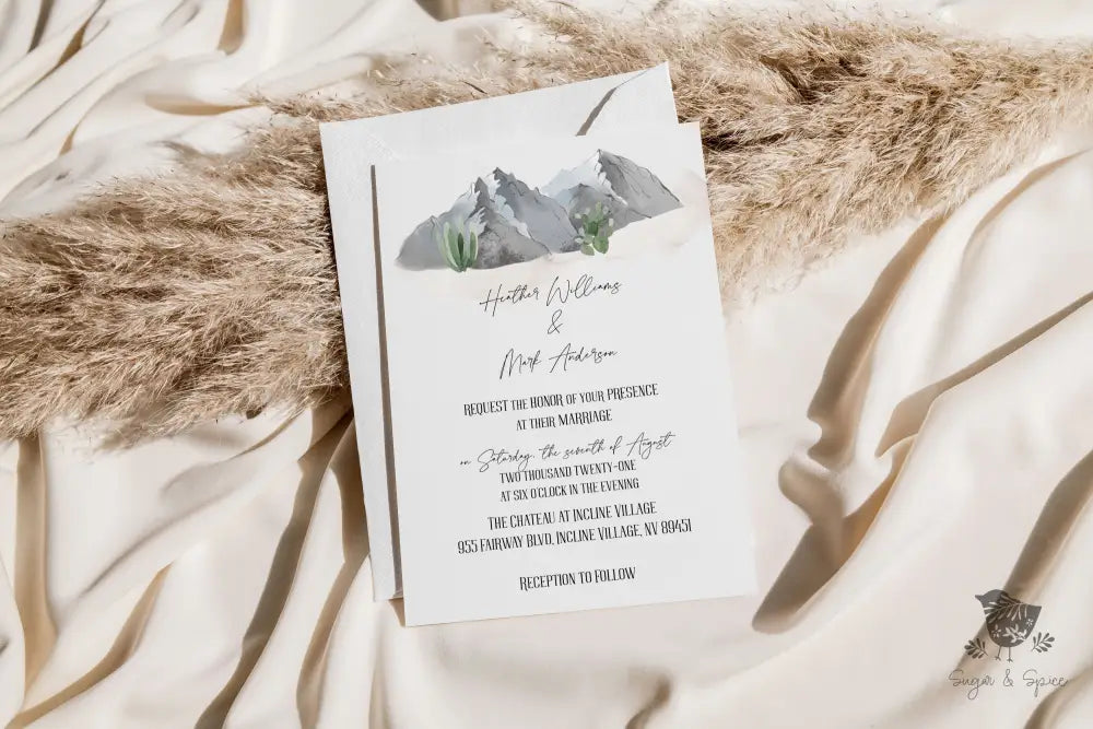 Watercolor Nevada Wedding Invitation Suite - Premium  from Sugar and Spice Invitations - Just $2.15! Shop now at Sugar and Spice Paper