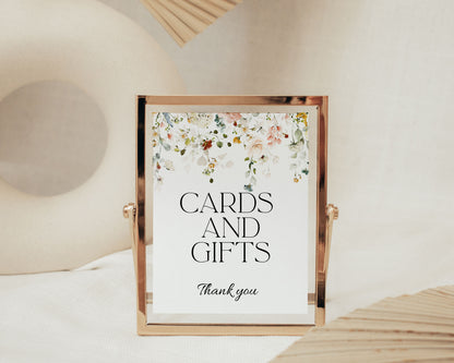Watercolor Wildflower Cards & Gifts Sign Template Editable Corjl Digital Download