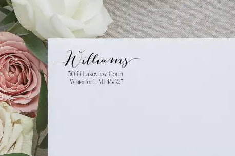 Williams Personalized Address Stamp - Premium Craft Supplies & Tools > Stamps & Seals > Stamps from Sugar and Spice Invitations - Just $38! Shop now at Sugar and Spice Paper